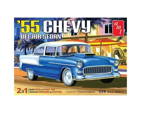 '55 Chevy Bel Air Sedan (1/25 Scale) Plastic Vehicle Model Kit AMT1119