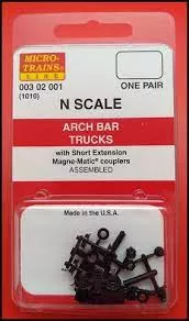 Arch Bar Trucks withshort extension couplers 1 part (1010)
