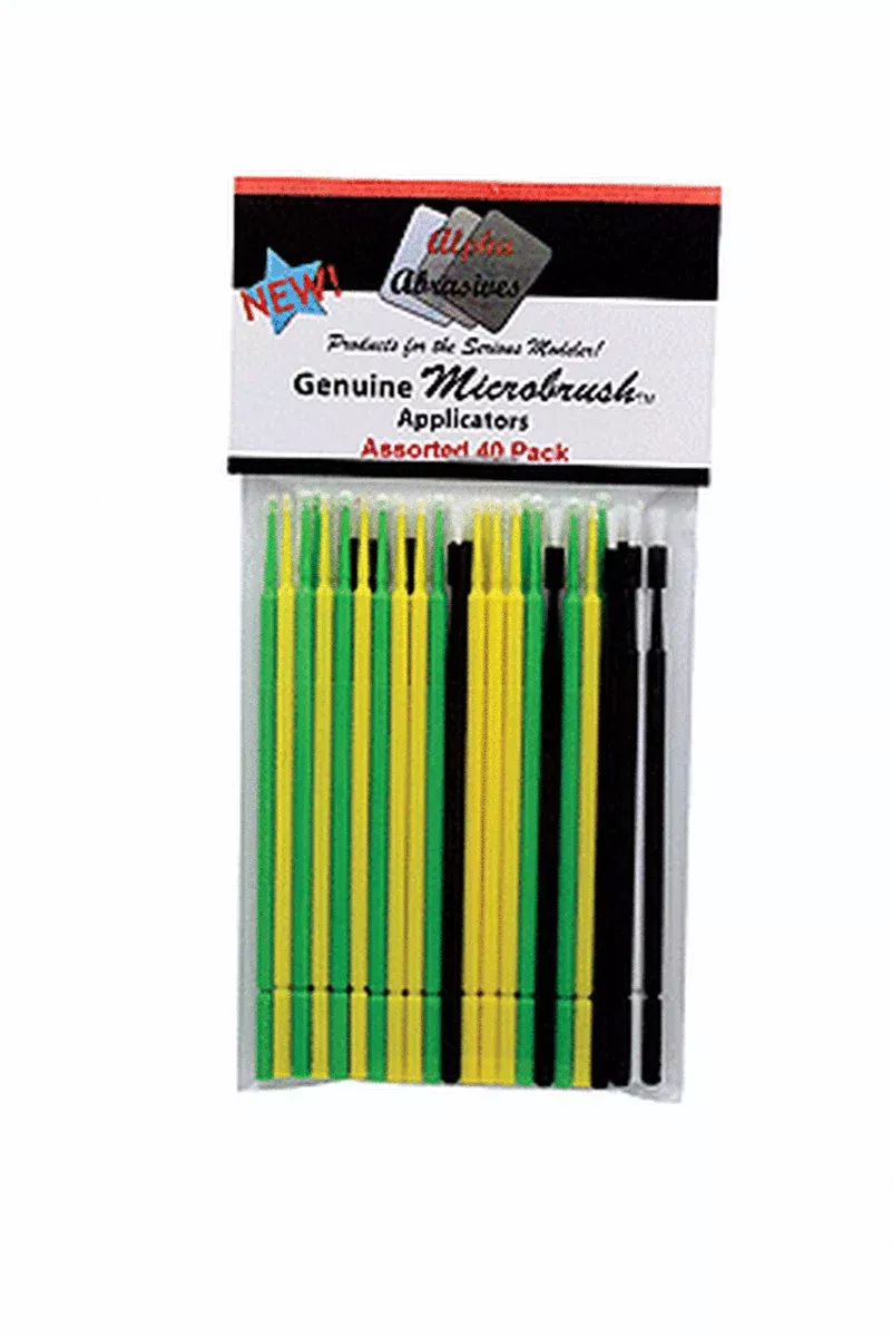 Assorted Applicator Brushes - Microbrush(R) -- 10 Each of Ultrabrush, Fine, Regular & Superfine 232-1400