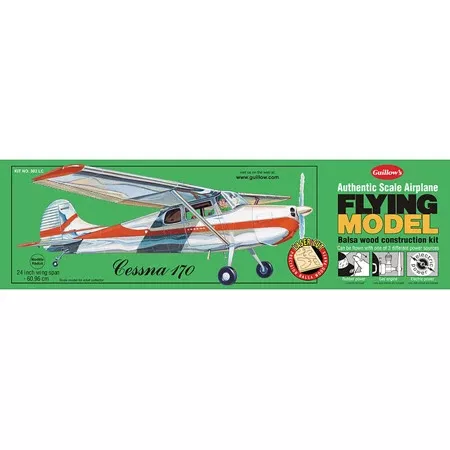 Cessna 170 Laser Cut 1/18 Scale Balsa Model Kit GUI302LC