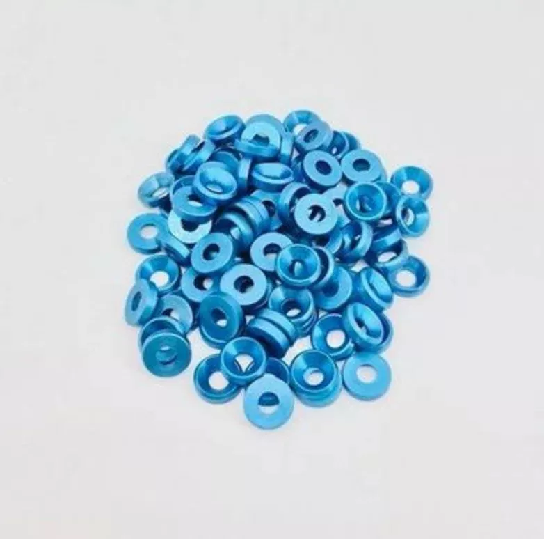 Klinik KRC30693 RC Blue 3mm Countersunk Flat Washer