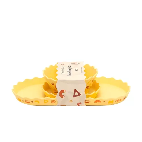 Pasta Wavy Edge Silicone Bowl and Plate Set