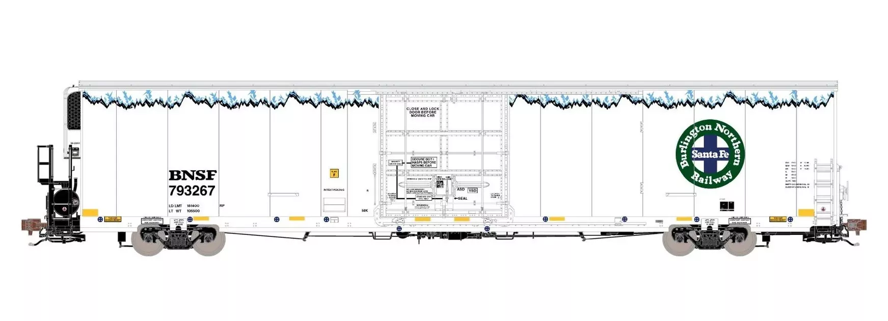 ScaleTrains Rivet 38923 HO Scale 82′ 7883 Reefer (Early Thermo King) BNSF 793296