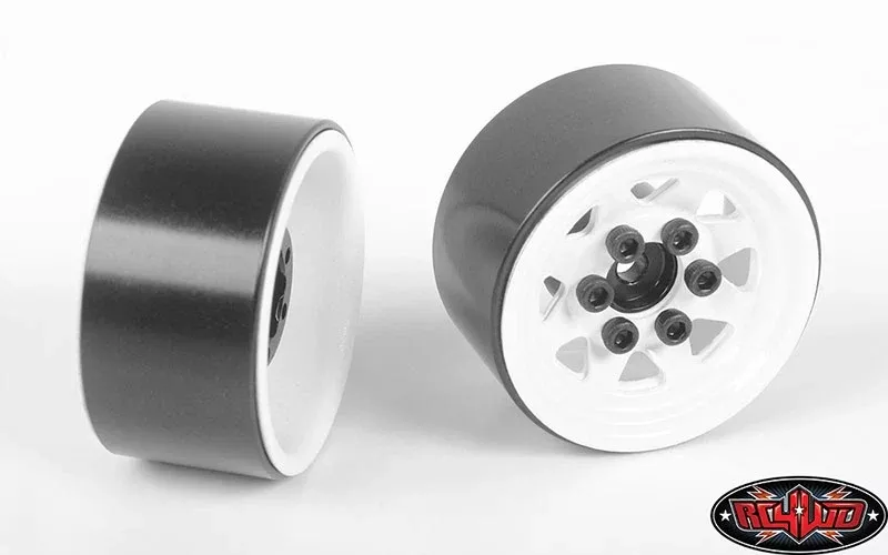 Stamped Steel 1.0'' Beadlock Wheels (White) RC4ZW0111