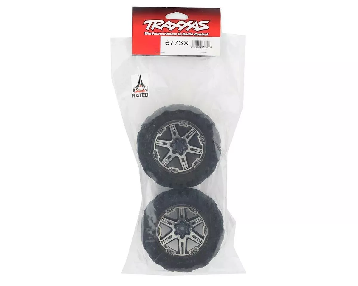 T&W Assembled Glued 2.8" RXT BLK Chrome Wheels With Foam Inserts TRA6773X
