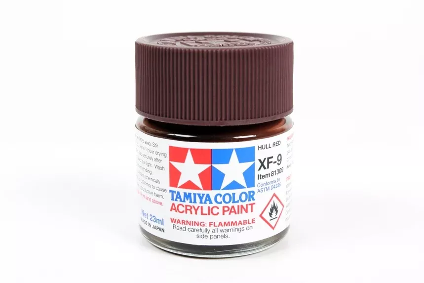 Tamiya Color XF-9 Hull Red Flat Acrylic Paint 23mL TAM81309