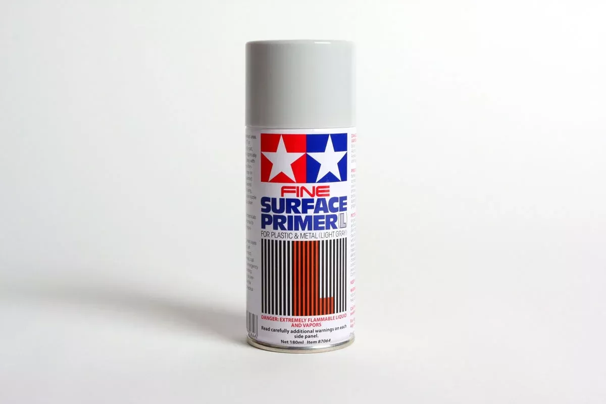 Tamiya For Plastic And Metal Fine Surface Primer Light Gray 180mL Spray Paint Can TAM87064