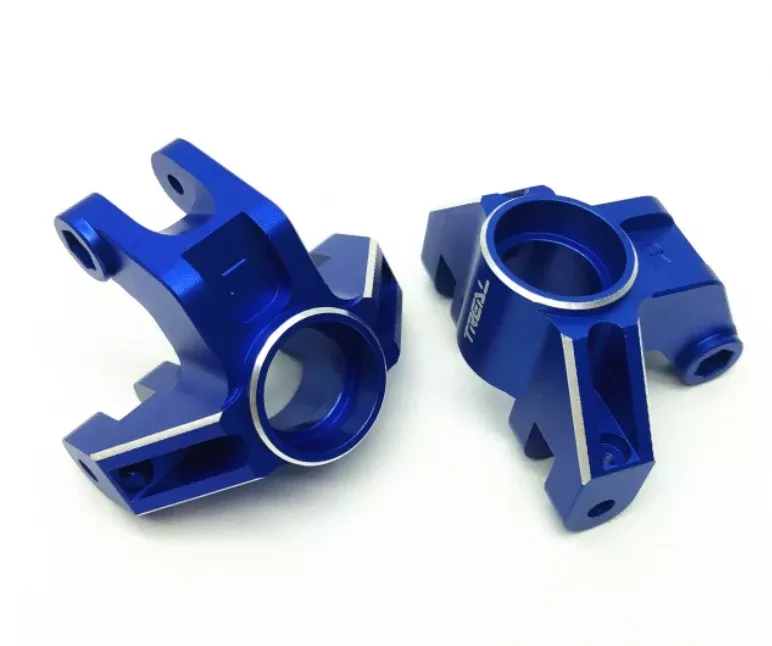 Treal Hobby X002V2MSGP Blue Aluminum Front Steering Knuckles for LMT