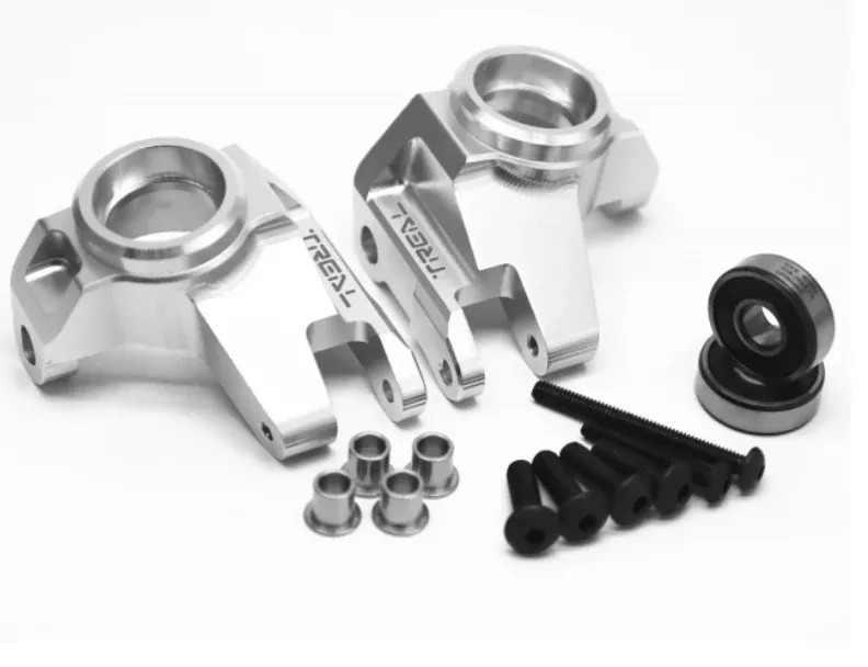 Treal Hobby (X0032N3I5R) Silver Aluminum Left/Right Front Hubs for SCX6