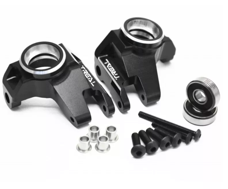 Treal Hobby (X0032N3I61) Black Aluminum Left/Right Front Hubs for SCX6