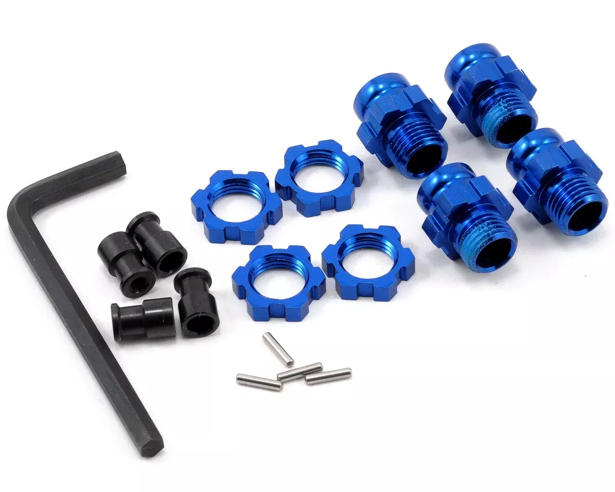 Wheel Hub Set 17mm Short Blue Slash 4WD TRA6856X