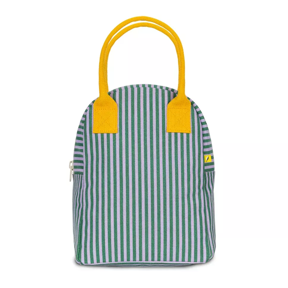 Zipper Lunch Bag - Candy Stripe Glass/Lavender