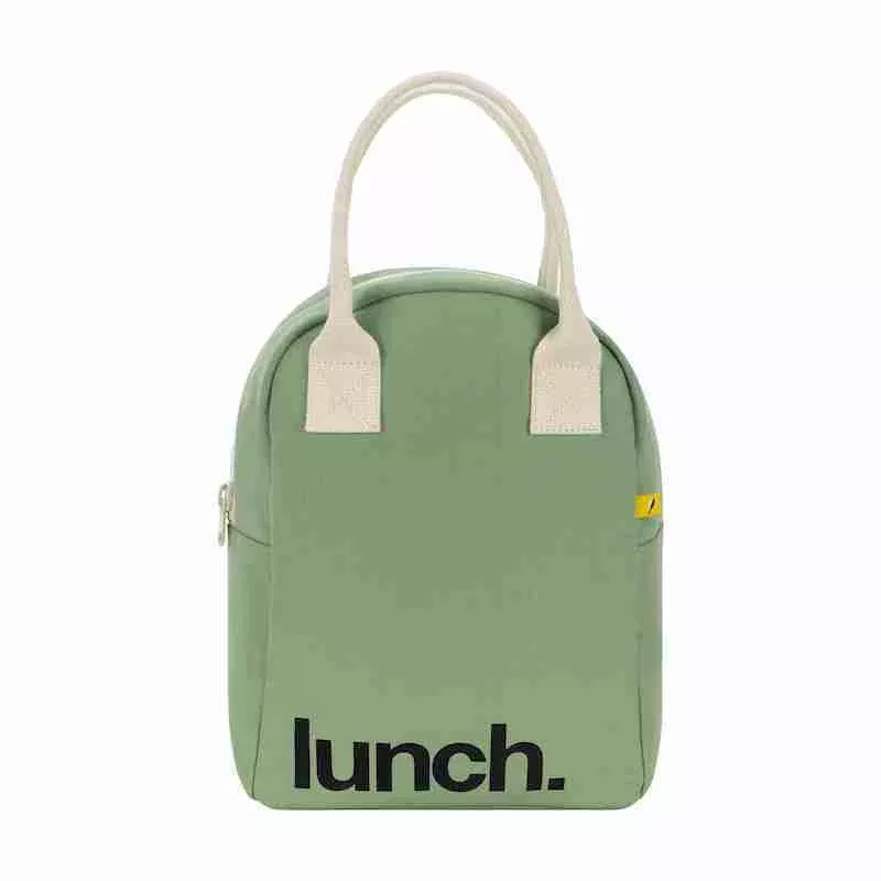 Zipper Lunch Bag - Teal 'Lunch'