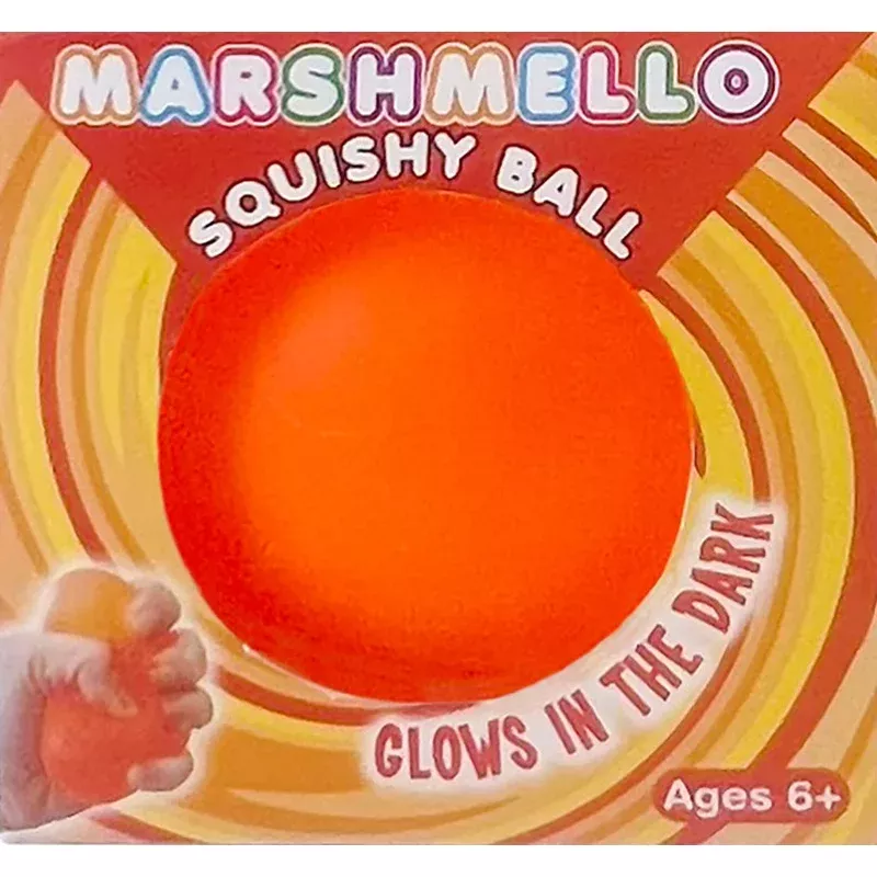 zorbitz marshmello glow in the dark squishy ball (colors may vary)