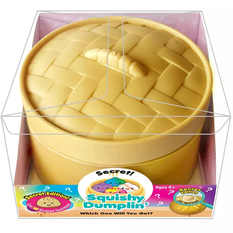 zorbitz secret sparkle dumplin’ cat shaped glitter squishy (1 squishy colors may vary)