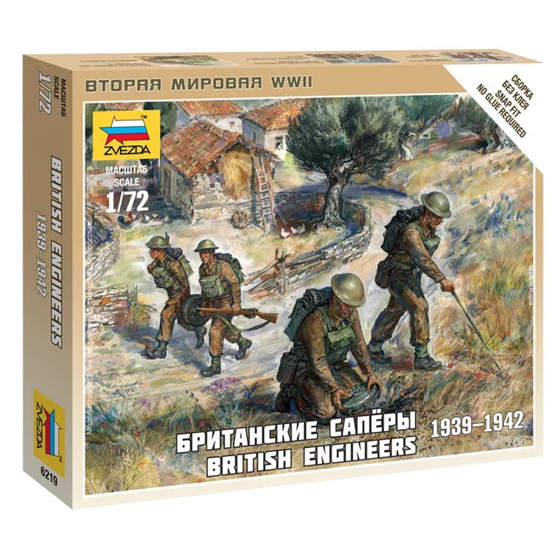 zvezda 6219 1/72 british engineers figures model kit